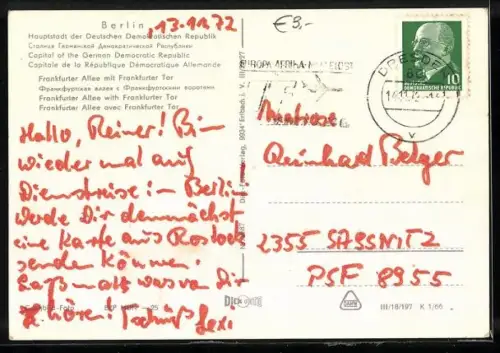 AK Berlin, Frankfurter Allee mit Frankfurter Tor