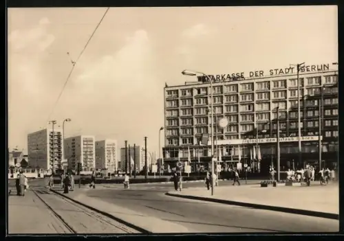 AK Berlin, Alexanderplatz mit Sparkasse der Stadt Berlin