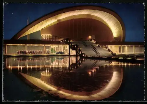 AK Berlin, Kongresshalle bei Nacht, Schwangere Auster