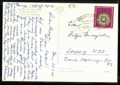 AK Berlin, Haus des Lehrers mit Strassenbahn