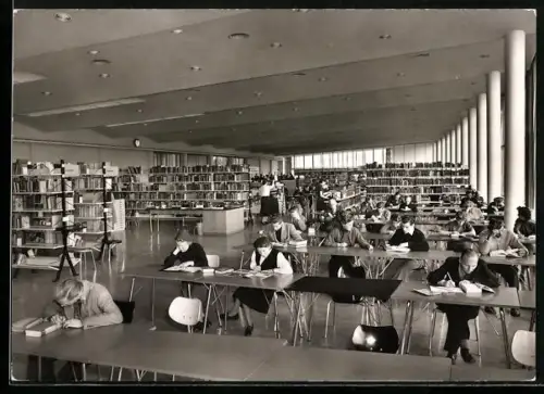 AK Berlin-Kreuzberg, Amerika-Gedenkbibliothek, Lesesaal