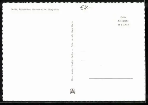 AK Berlin-Tiergarten, Russisches Ehrenmal