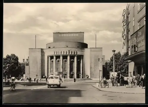 AK Berlin, Blick auf Theater Volksbühne u. Kino Babylon, Rosa-Luxemburg-Platz