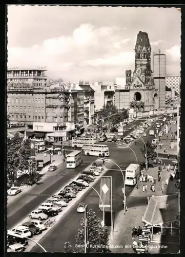 AK Berlin, Kurfüstendamm mit Gedächtniskirche