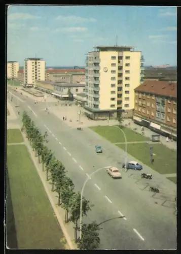 AK Eisenhüttenstadt, Blick in die Leninallee