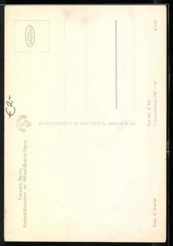 AK Berlin, Tierpark, Krokodilbrunnen im Alfred-Brehm-Haus