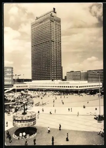 AK Berlin, Hotel Stadt Berlin, Weltzeituhr