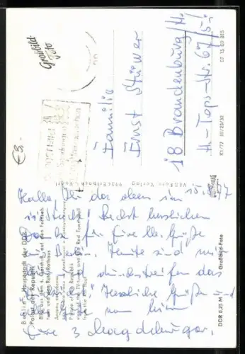 AK Berlin, Palast der Republik mit dem roten Rathaus und Fernsehturm