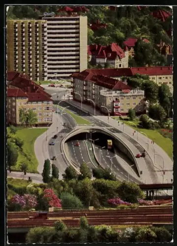 AK Berlin, Halensee, Blick auf die Einfahrt der Schnellstrasse