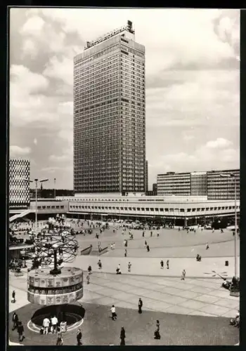 AK Berlin, Hotel Stadt Berlin mit Weltzeituhr