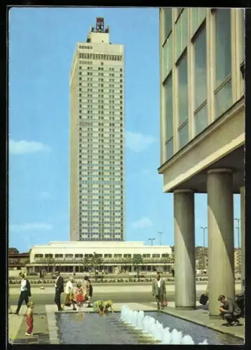 AK Berlin, Hotel Stadt Berlin vom Haus des Lehrers gesehen