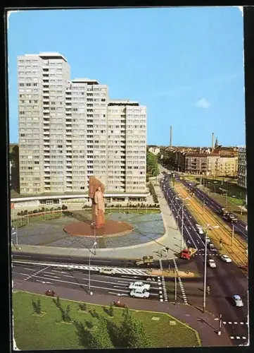 AK Berlin, Leninplatz mit Standbild