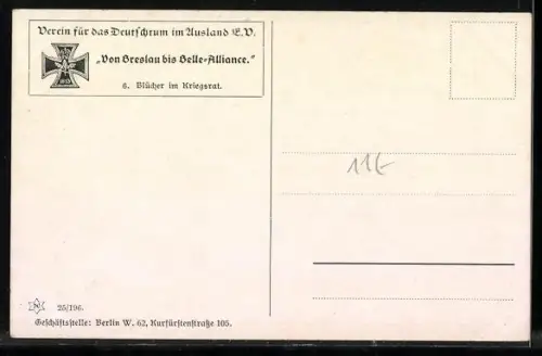 AK Generalfeldmarschall Blücher im Kriegsrat