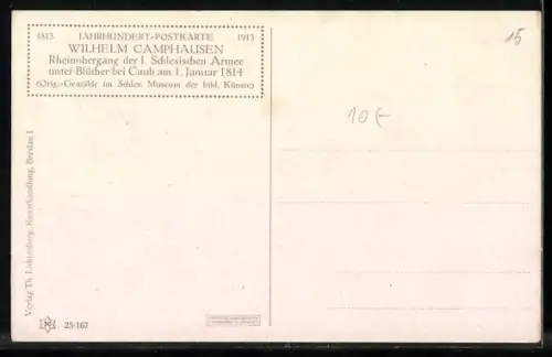 AK Caub, Rheinübergang der 1. Schlesischen Armee unter Blücher 1814