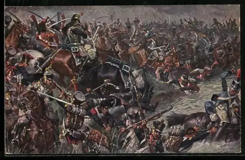 AK Preussische Reserve-Kavallerie unter Oberst Jurgasz zersprengt an der Katzbach das franz. Corps, Befreiungskriege