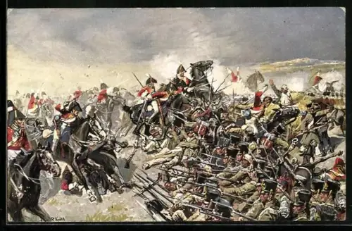 Künstler-AK Richard Knoetel: Schwere Dragoner der englisch-deutschen Legion bei Garzia Hernandez am 23.07.1812