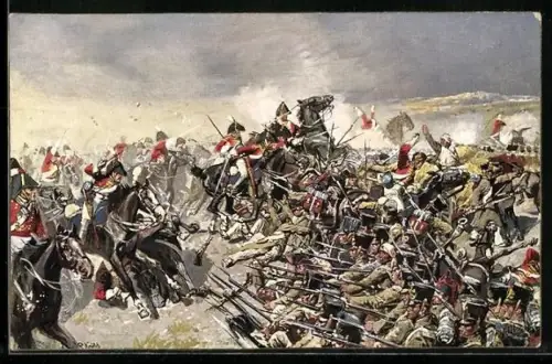 Künstler-AK Richard Knoetel: Schwere Dragoner der englisch-deutschen Legion bei Garzia Hernandez am 23.07.1812