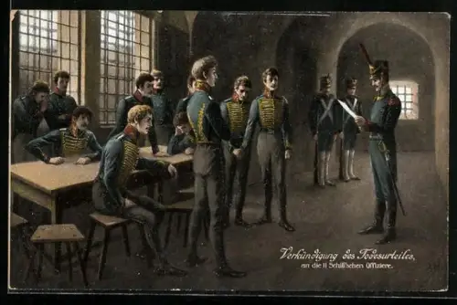 AK Verkündung des Todesurteils, an die 11 Schillschen Offiziere