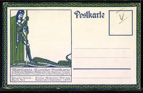 Künstler-AK Angelo Jank: Kaiser Wilhelm I., Ritt um Sedan, 2. September 1870