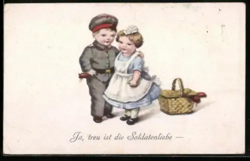AK Ja, treu ist die Soldatenliebe, Kindersoldaten hält Händchen mit seiner Liebe