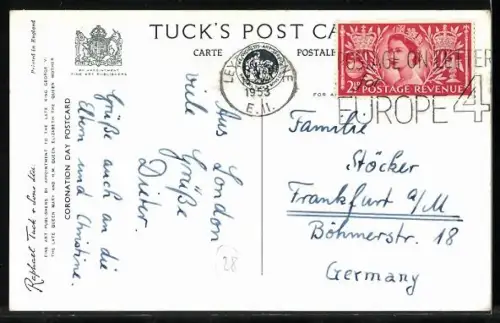 AK The Queen Takes Her Seat In The Chair Of State, Scene in the Westminster Abbey at the Coronation 1953