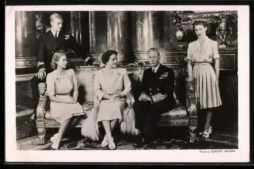 AK Königin Elizabeth und ihre Familie