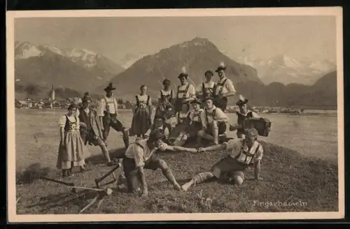 AK Oberstorfer Schuplattler beim Fingerhakeln