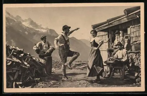 AK Schuhplattler am Sonntagmorgen auf der Alm