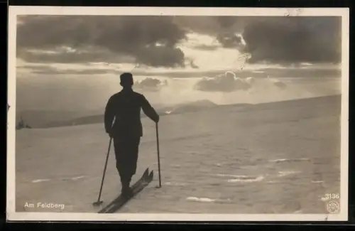 AK Feldberg /Schwarzwald, Skifahrer im Schnee