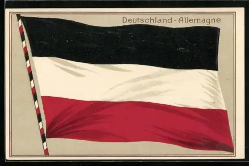 AK Deutschland - Allemagne, Schwarz-weiss-rote Fahne