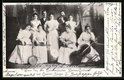 AK Österreichisches Damen-Orchester und Quartett-Sänger J. Bach