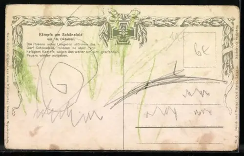 AK Kämpfe um Schönefeld-die Russen unter Langeron stürmen das Dorf, Befreiungskriege