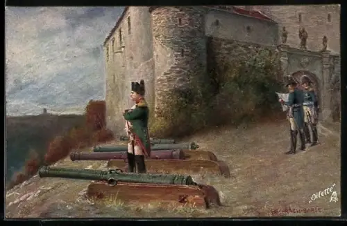 Künstler-AK Napoleon blickt in die Ferne