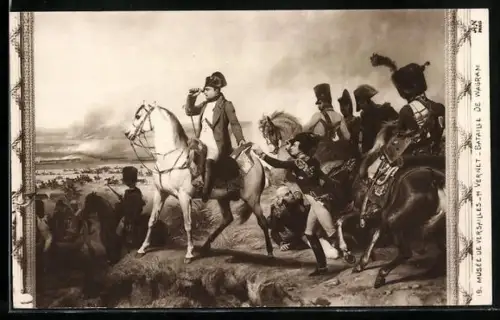 AK Napoleon mit Fernrohr, Battle of Wagram