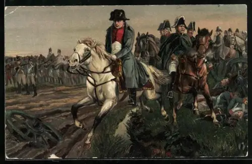 AK Aus grosser Zeit, Napoleon nach der Schlacht bei Leipzig 1813