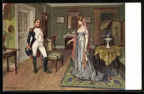 AK Begegnung der Königin Louise mit Napoleon I.