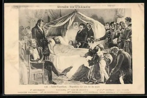AK Napoleon auf seinem Totenbett