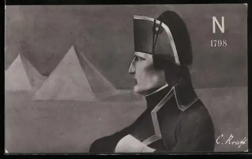 AK Napoleon in Ägypten 1798, Pyramiden