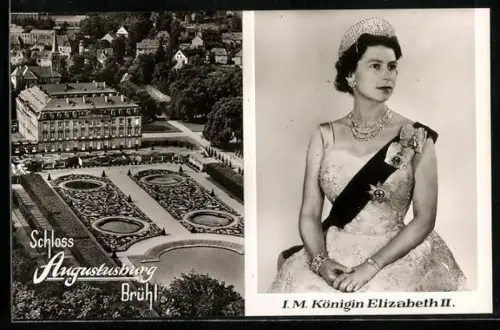 AK Brühl, Augustusburg, Staatsempfang I. M. Elizabeth II. 1965