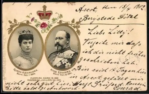 AK King Edward VII. and Queen Alexandra of England