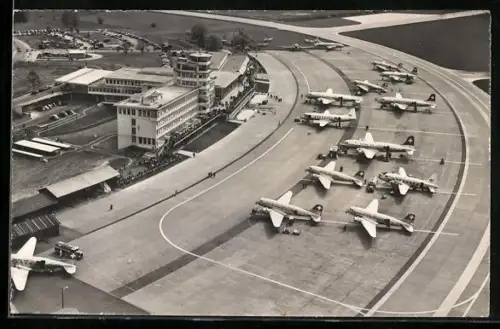AK Zürich-Kloten, Flughof aus der Vogelschau