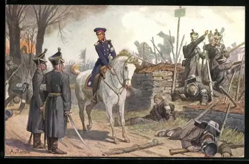 Künstler-AK A. v. Roessler: Von Breslau biis Belle-Alliance