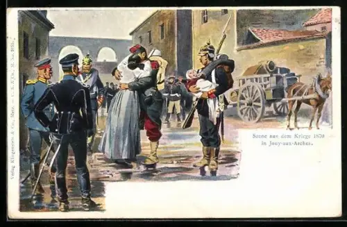 AK Jouy-aux-Arches, Szene aus dem Reichseinigungskrieg