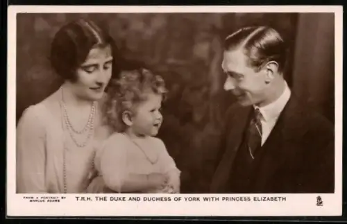 AK Duke und Duchess of York mit Prinzessin Elisabeth