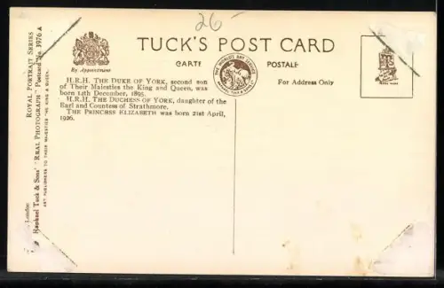 AK Duke und Duchess of York mit Prinzessin Elisabeth