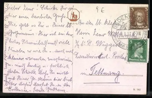 AK Münsterländer mit Gefährte auf der Pirsch