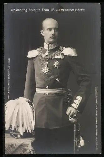 AK Grossherzog Friedrich Franz IV. von Mecklenburg Schwerin in Uniform