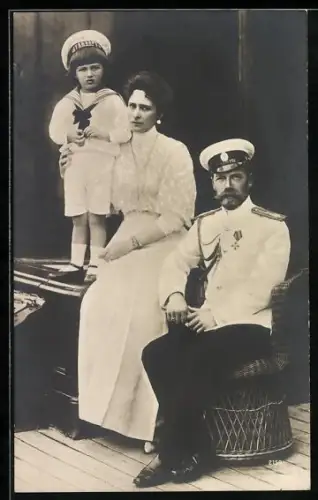 AK Zar Nikolaus II. von Russland mit seiner Familie
