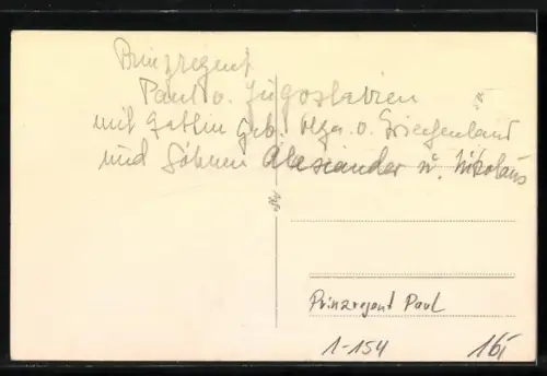 AK Prinzregent Paul von Serbien mit Familie