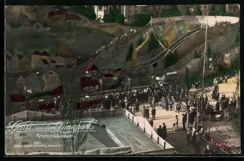 AK Berlin-Halensee, Lunapark mit Krummhäuslbahn